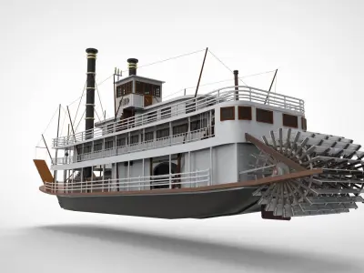 Steam Boiler Paddle Ship 3D model