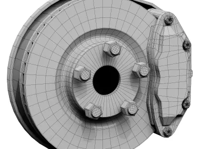 Car braking system for mid size cars 3D model