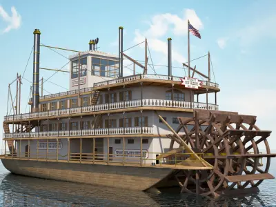 Mississippi Steamboat 3D model