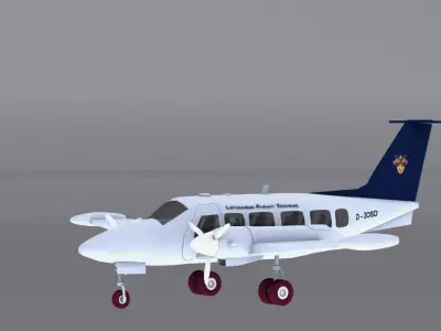 Piper PA-42 Cheyenne  Low-poly 3D model