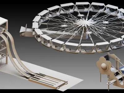 51 Funfair Objects- Vol 02- High detail 3d models 3D model