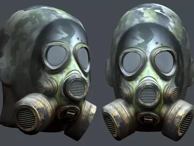 Gas mask helmet 3d model military combat Low-poly Low-poly 3D model