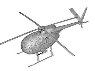 Hughes OH-6 Cayuse Aircraft Low-poly 3D model