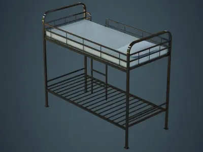 Bunk Bed 3A Low-poly 3D model