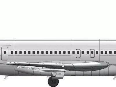 26803 Model kit Boeing 727-200 Down 3D print model