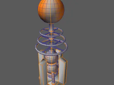 Tesla Coil Tower Low-poly 3D model
