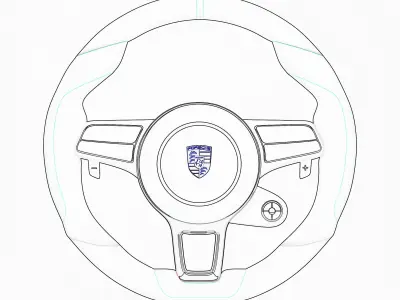 Luxury Steering Wheel Low-poly 3D model
