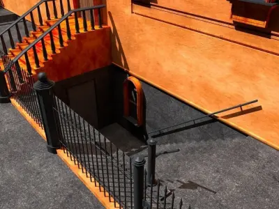 New York City Fancy Building Facade Low Poly Game Model Low-poly 3D model