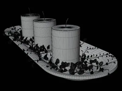 Dough bowl candles Decor 3D Model PBR Free 3D model