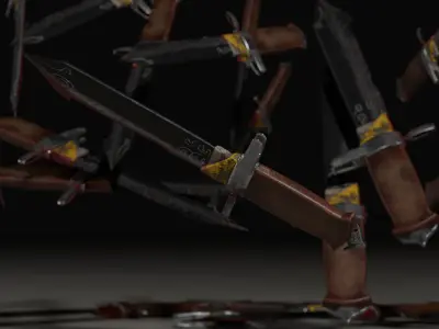 Knif in blood Free low-poly 3D model