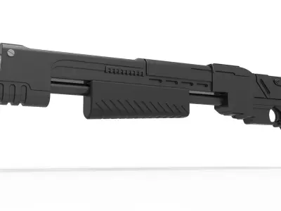 Shotgun from the movie Judge Dredd 1995 3D model