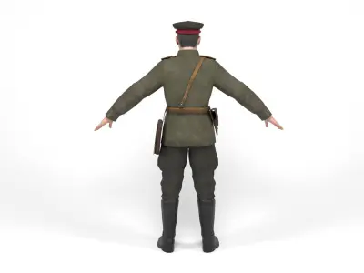 Soviet Officer Low-poly 3D model