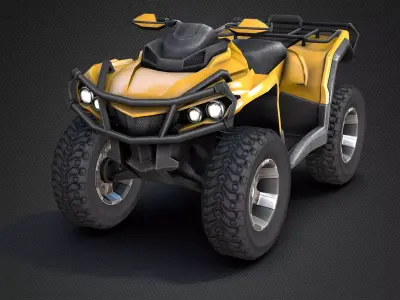 ATV Four-Wheeler Vehicle Low-Poly Low-poly 3D model