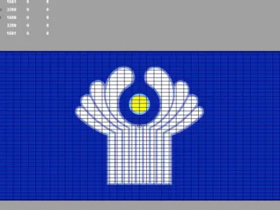 Commonwealth of Independent States 3d Flag 3D model