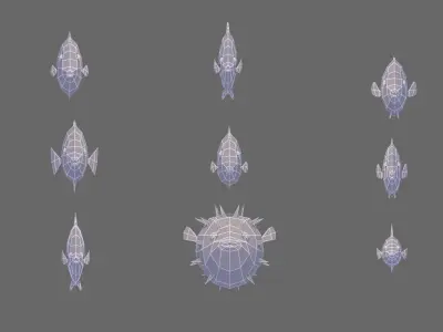 Fish Alive - Animated Polyart Fish with Unity Scripts Low-poly 3D model