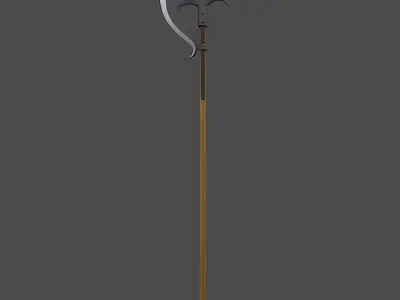 Bardiche sword Low-poly 3D model
