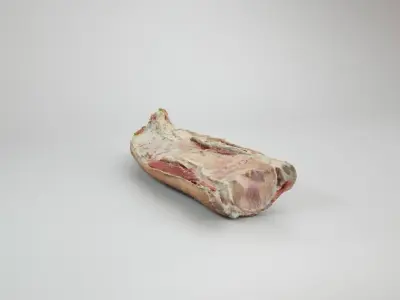 Raw Pig Foot Split on Half Low-poly 3D model