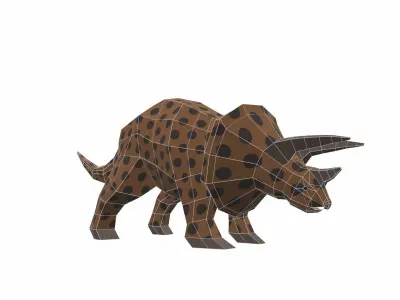 Dinosaur Triceratops - 03 Low-poly 3D model
