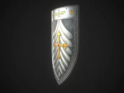 Knight Shield 09 Low-poly 3D model