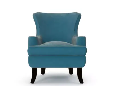 Pacific Blue Elliott Wing back Chair Free 3D model