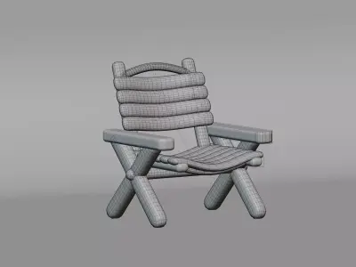 Camping Chair Low-poly 3D model