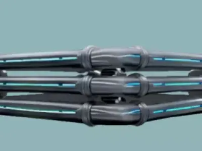 Sci-Fi Industrial Modular Pipeline Set  Low-poly 3D model