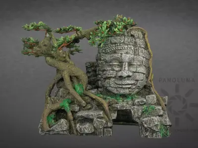 Aquarium Head Sculpture 3D Scan Low-poly 3D model