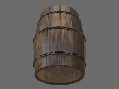 Medieval wooden oil barrel Free low-poly 3D model