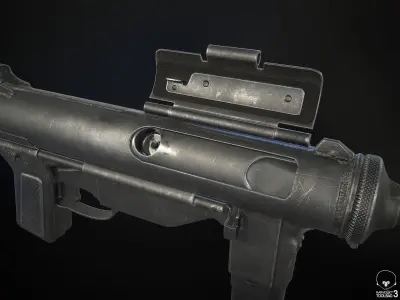 M3A1 Grease Gun Low-poly 3D model