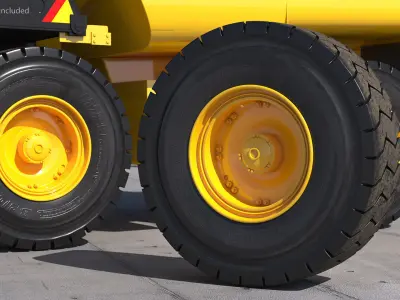 Wheel CAT 775 Water Truck 3D model