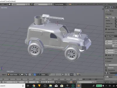 Jeep Turret Car 3D model