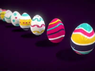 Colections Easter Eggs4 Low-poly 3D model