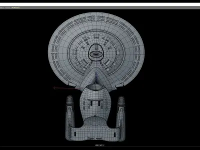 Star Trek Galaxy Class USS Enterprise NCC-1701-D PBR Low-poly 3D model