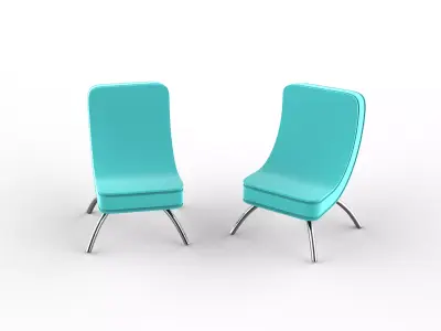 Chair two chairs Free low-poly 3D model
