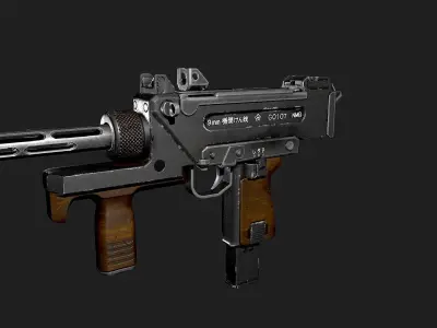 Minebea PM-9 uzi varient Low-poly 3D model