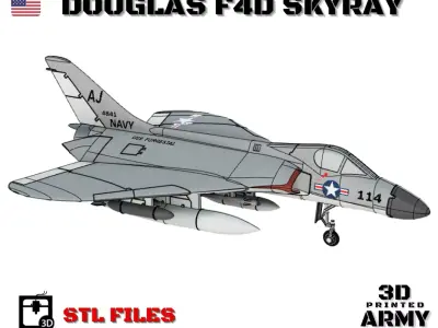 DOUGLAS F4D SKYRAY- 3D printed scale model - STL files 3D print model