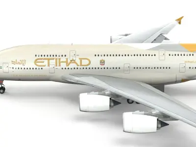 Airbus A380 Etihad - element 3D 3D model