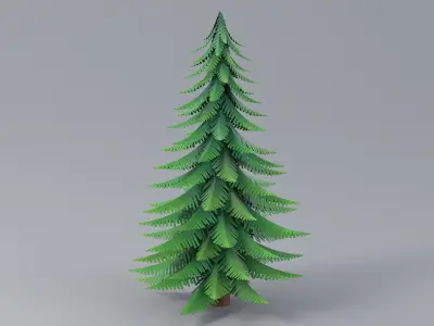 Cartoon Fir Tree 04 3D model