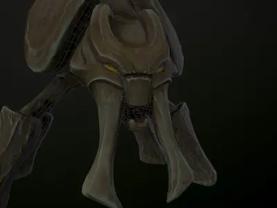 JawJuke wooden creature Low-poly 3D model