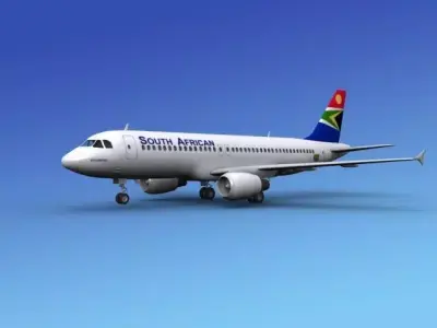 Airbus A320 South African 3D model