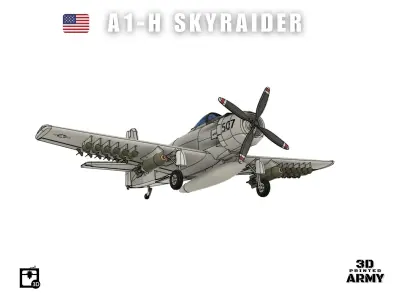 A1-H Skyraider - scale model - STL files - 3D print 3D print model