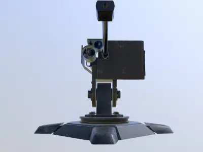 Combat automatic turret Low-poly 3D model