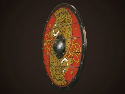Viking Shield 02 Low-poly 3D model