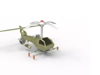 Armed concept helicopter 3D model