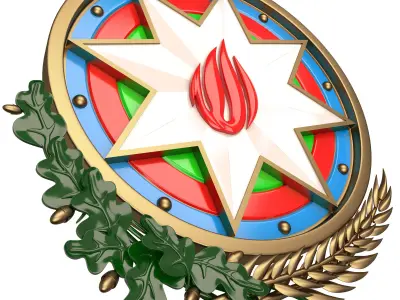 Coat of arms of Azerbaijan Colored Low-poly 3D model