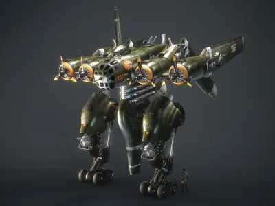 Mecha B-24 Liberator 3D model