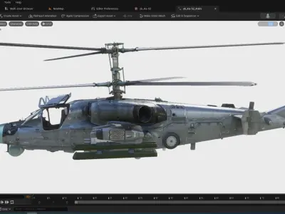 Rigged Ka-52 Helicopter Low-poly 3D model