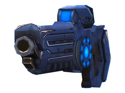 LowPoly Sci-Fi Cartoon Assault Rifle Future Low-poly 3D model