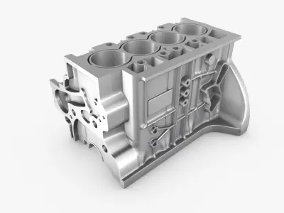 Generic 4-Cylinder Engine Block 3D model