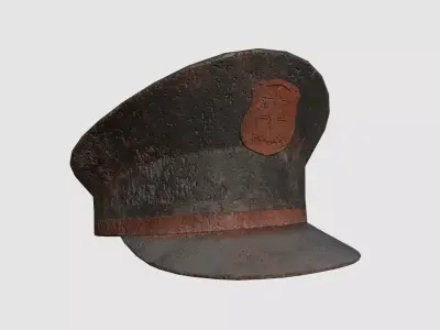 Police Cap 10 Destroyed - Military Character Design Fashion Low-poly 3D model